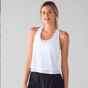 Lululemon White Lean In Tank